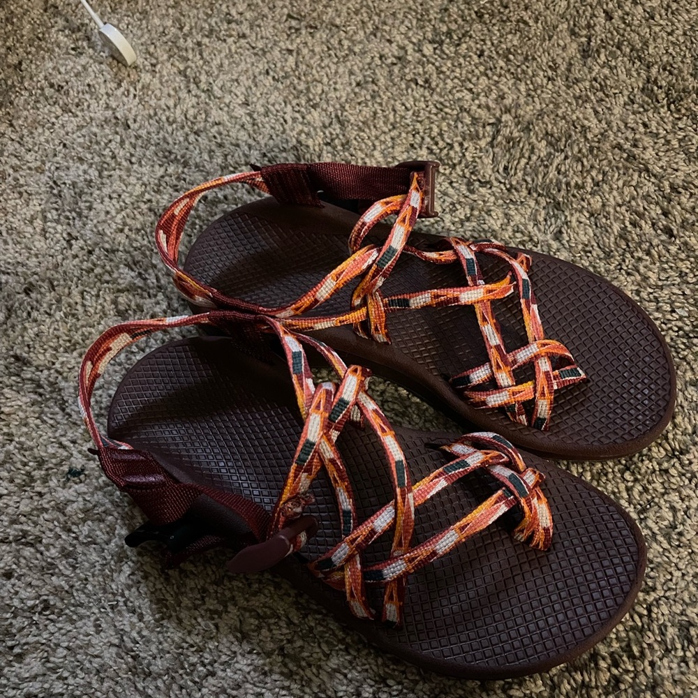 Chaco Brown and Orange Outdoor Sandals